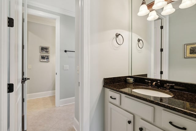1194 Meadow Bridge Ln, Arrington, TN 37014 - bathroom featuring vanity, tile patterned flooring, and baseboards