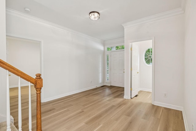 1906 Montgomery Way, Franklin, TN 37067 - entrance foyer with light wood finished floors, crown molding, and stairs