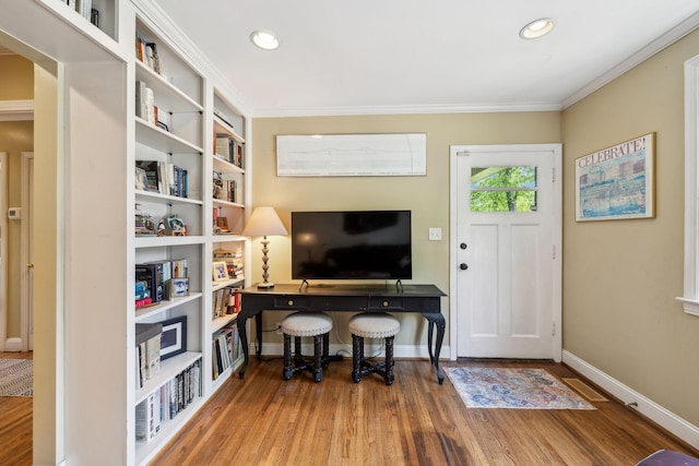 4202 Murphy Rd, Nashville, TN 37209 - office space with wood finished floors, crown molding, baseboards, and recessed lighting