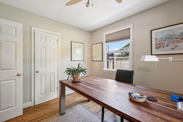 4202 Murphy Rd, Nashville, TN 37209 - office area featuring ceiling fan and wood finished floors