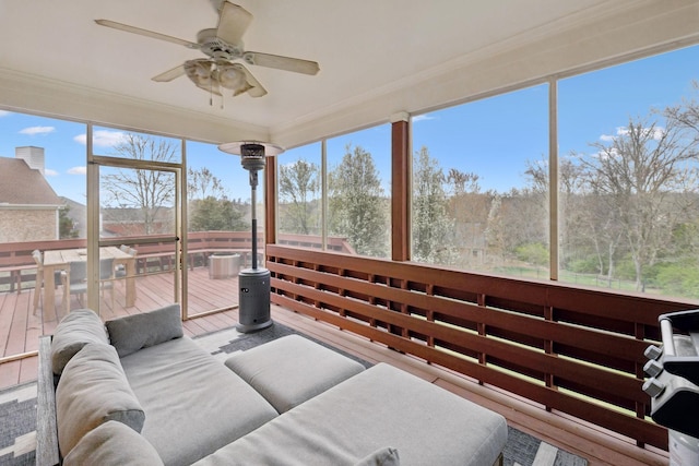 205 Well Spring Ct, Brentwood, TN 37027 - sunroom featuring ornamental molding and a deck