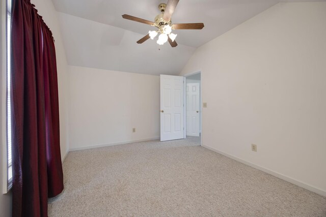 2321 Riverway Dr, Old Hickory, TN 37138 - additional living space featuring lofted ceiling, ceiling fan, light colored carpet, and baseboards