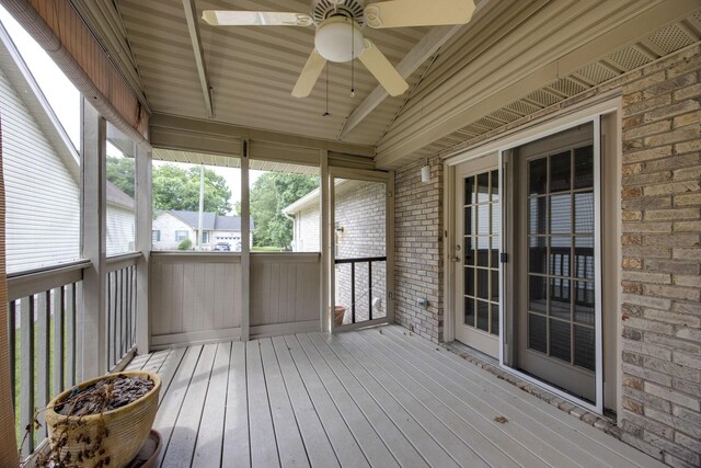 2321 Riverway Dr, Old Hickory, TN 37138 - unfurnished sunroom with a ceiling fan