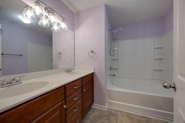 2321 Riverway Dr, Old Hickory, TN 37138 - bathroom featuring shower / washtub combination, double vanity, and tile patterned flooring