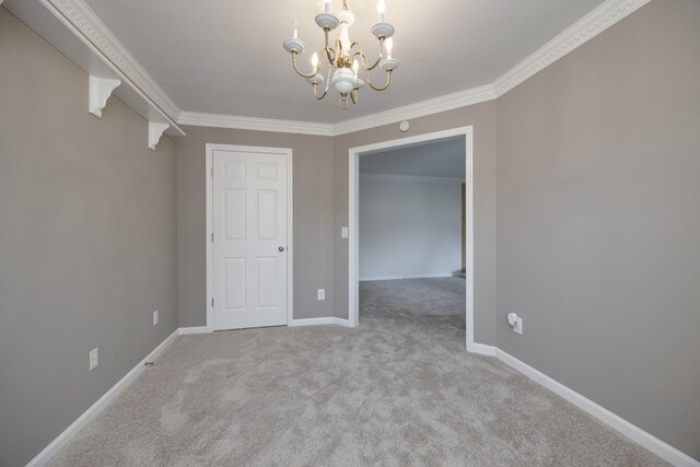 2321 Riverway Dr, Old Hickory, TN 37138 - carpeted empty room with a chandelier, crown molding, and baseboards