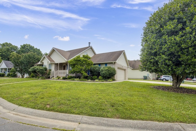 2321 Riverway Dr, Old Hickory, TN 37138 - view of front of property with driveway, a garage, a front lawn, and covered porch