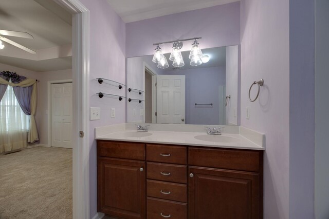 2321 Riverway Dr, Old Hickory, TN 37138 - bathroom with double vanity and ceiling fan