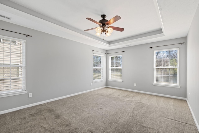 602 Pemberton Ct, Mount Juliet, TN 37122 - carpeted spare room with a tray ceiling, a ceiling fan, healthy amount of natural light, and baseboards