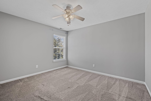 602 Pemberton Ct, Mount Juliet, TN 37122 - spare room with baseboards, ceiling fan, carpet, and a textured ceiling