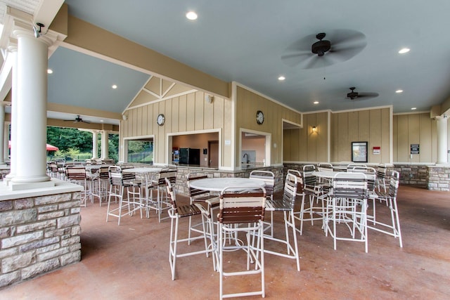 602 Pemberton Ct, Mount Juliet, TN 37122 - view of patio featuring ceiling fan and a bar