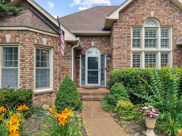 500 Forrest Park Cir, Franklin, TN 37064 - doorway to property with brick siding and a shingled roof
