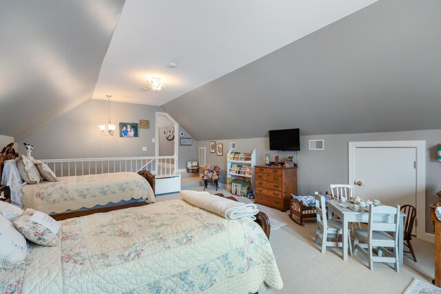 500 Forrest Park Cir, Franklin, TN 37064 - bedroom with light colored carpet and vaulted ceiling