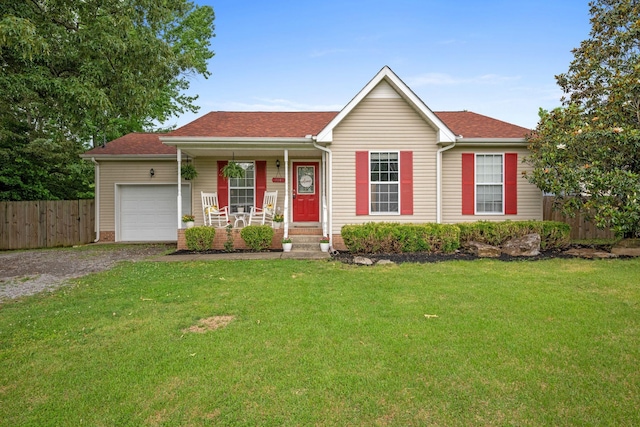 114 Silver Leaf Cir, Dickson, TN 37055 - ranch-style house featuring a garage, covered porch, driveway, and roof with shingles
