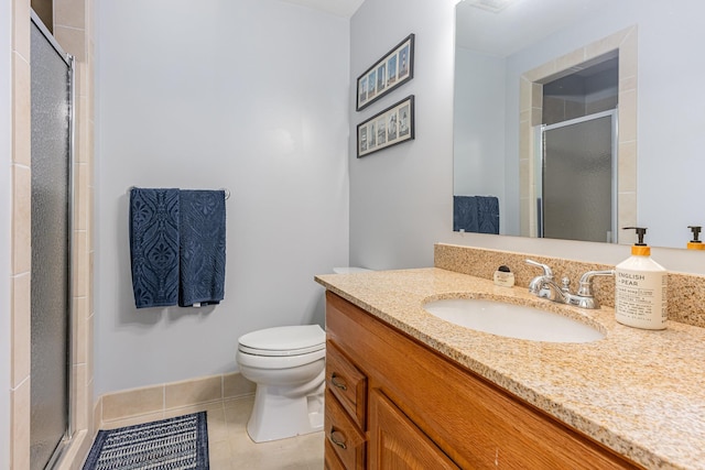 673 Newton Ln, Gallatin, TN 37066 - bathroom with vanity, a shower stall, and tile patterned flooring