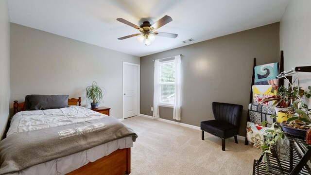 2809 Kaye Dr, Thompsons Station, TN 37179 - bedroom with light carpet and ceiling fan