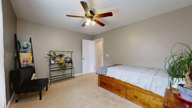 2809 Kaye Dr, Thompsons Station, TN 37179 - bedroom with light colored carpet and ceiling fan