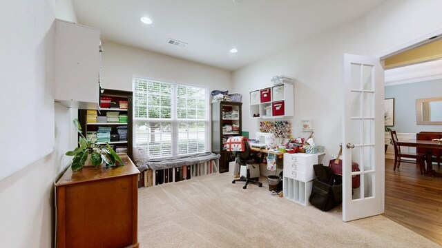 2809 Kaye Dr, Thompsons Station, TN 37179 - office space with french doors, recessed lighting, and wood finished floors