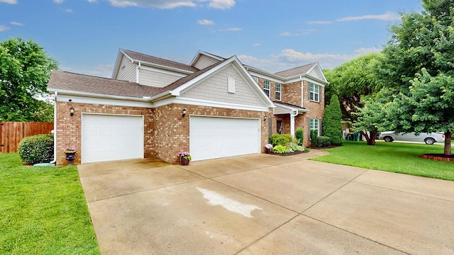 2809 Kaye Dr, Thompsons Station, TN 37179 - traditional-style house with brick siding, a garage, concrete driveway, and roof with shingles