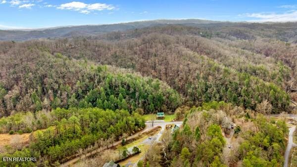 1999 E Mountain View Way, Sevierville, TN 37862 - drone / aerial view of a heavily wooded area and a mountain backdrop