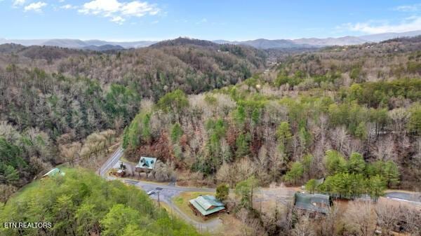 1999 E Mountain View Way, Sevierville, TN 37862 - aerial view of property and surrounding area featuring mountains