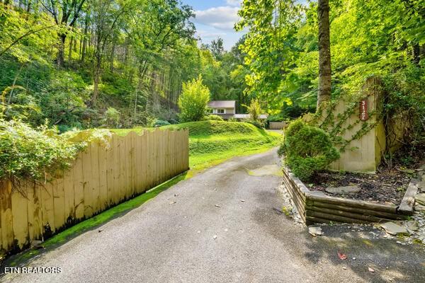3127 Emerald Springs Loop, Sevierville, TN 37862 - view of asphalt driveway with a forest view