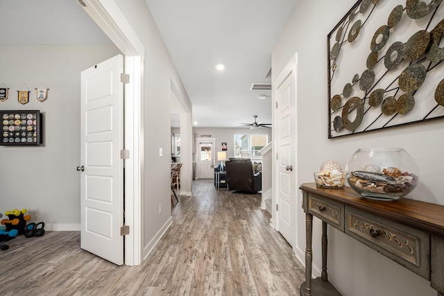 312 Whisper Wood Way, Lebanon, TN 37087 - corridor with light wood-type flooring and recessed lighting