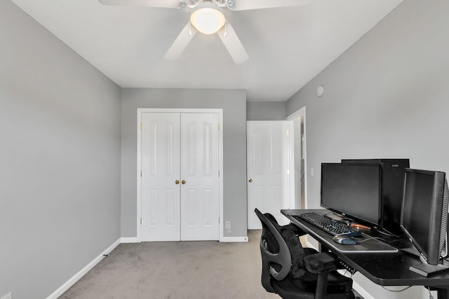 243 Shoshone Pl, Murfreesboro, TN 37128 - home office with carpet floors and ceiling fan