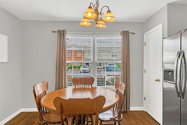 243 Shoshone Pl, Murfreesboro, TN 37128 - dining room featuring a chandelier and dark wood-style flooring