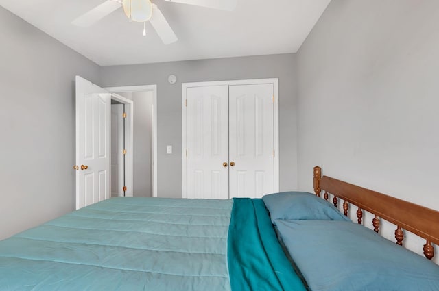 243 Shoshone Pl, Murfreesboro, TN 37128 - bedroom featuring a closet and a ceiling fan