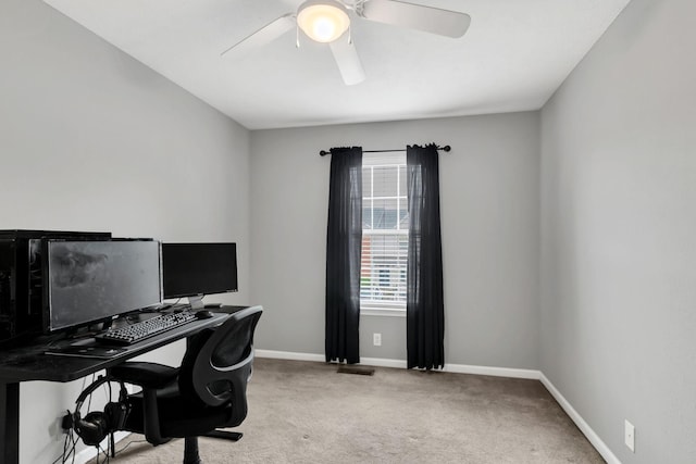 243 Shoshone Pl, Murfreesboro, TN 37128 - home office with carpet flooring and a ceiling fan