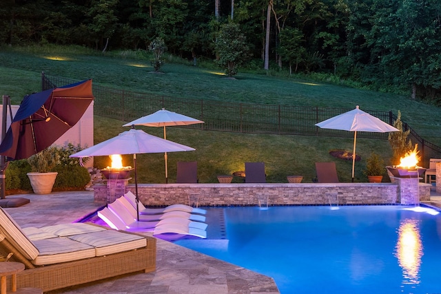 1024 Vaughn Crest Dr, Franklin, TN 37069 - swimming pool with a fire pit and a patio area