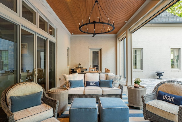 1024 Vaughn Crest Dr, Franklin, TN 37069 - sunroom featuring plenty of natural light and a chandelier