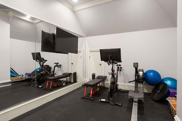 1024 Vaughn Crest Dr, Franklin, TN 37069 - exercise area with vaulted ceiling