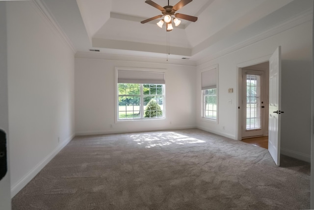 1159 Fairvue Village Ln, Gallatin, TN 37066 - carpeted spare room featuring a tray ceiling, a ceiling fan, and baseboards
