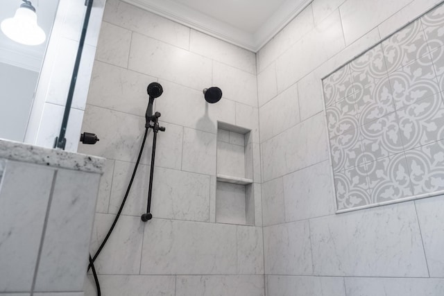1159 Fairvue Village Ln, Gallatin, TN 37066 - bathroom view of crown molding and a tile shower