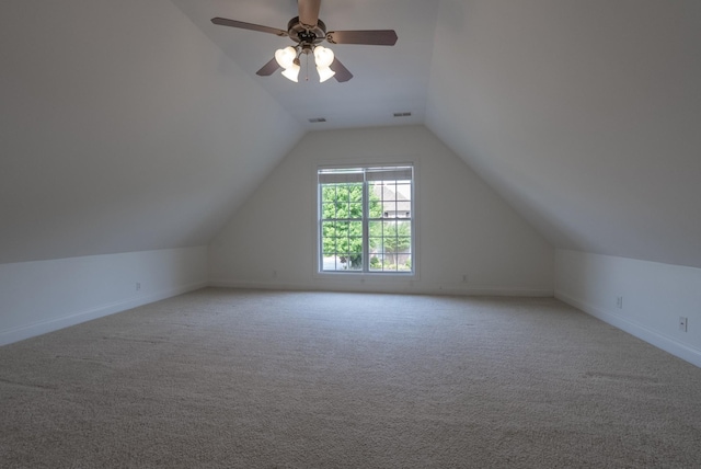 1159 Fairvue Village Ln, Gallatin, TN 37066 - bonus room with lofted ceiling, light carpet, baseboards, and ceiling fan