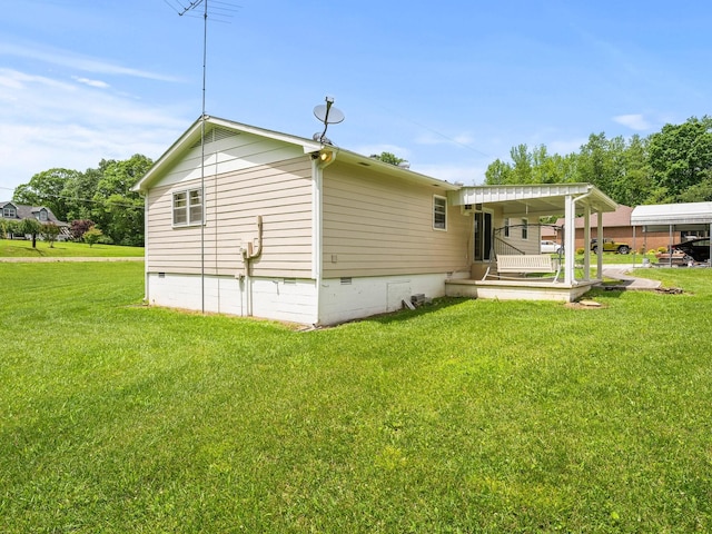 1574 Midway Rd, Sewanee, TN 37375 - back of property featuring crawl space and a lawn
