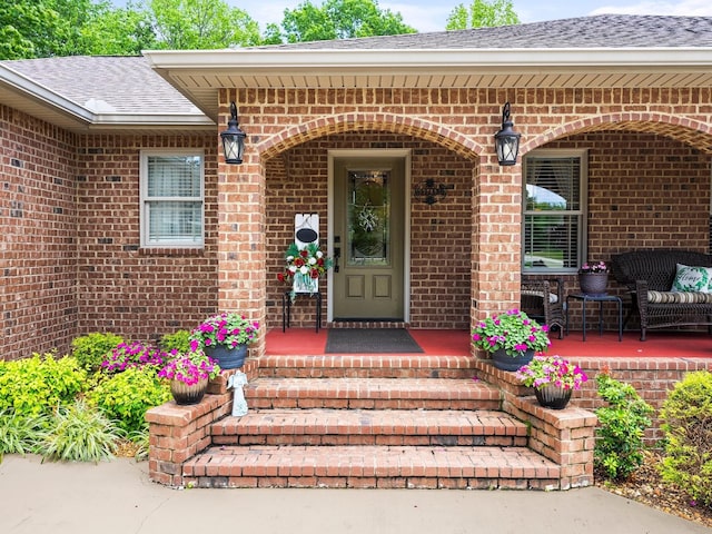 1574 Midway Rd, Sewanee, TN 37375 - property entrance featuring brick siding and a shingled roof