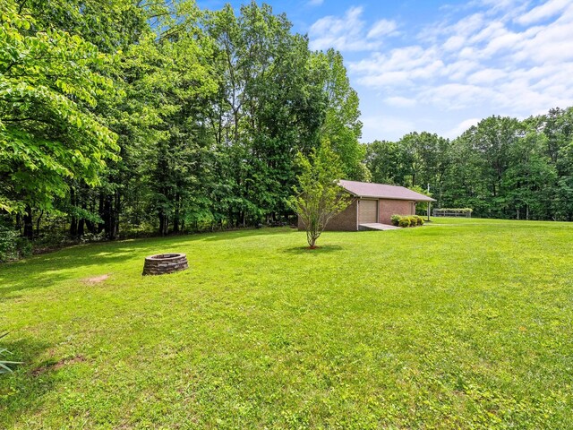 1574 Midway Rd, Sewanee, TN 37375 - view of grassy yard with an outdoor fire pit