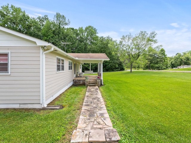 1574 Midway Rd, Sewanee, TN 37375 - view of grassy yard featuring a porch and view of scattered trees