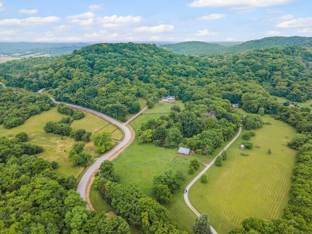 6873 Giles Hill Rd, College Grove, TN 37046 - aerial view of sparsely populated area with a forest and a mountain backdrop
