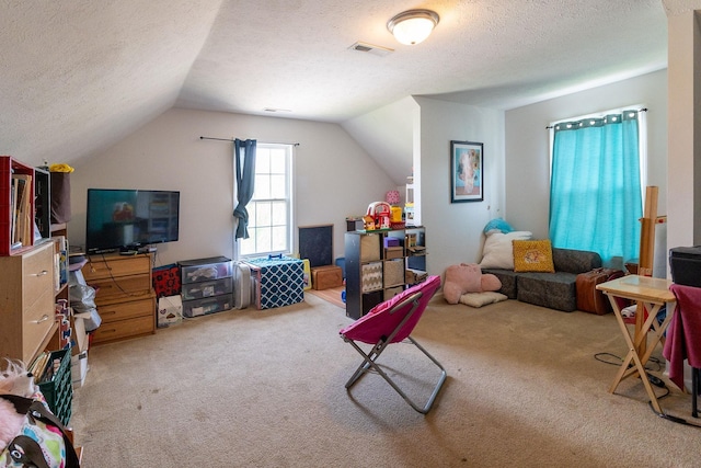 674 Superior Ln, Clarksville, TN 37043 - recreation room featuring carpet, a textured ceiling, and lofted ceiling