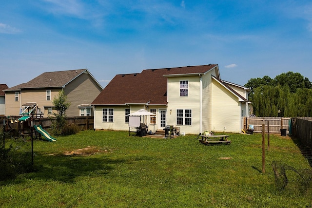 674 Superior Ln, Clarksville, TN 37043 - rear view of house featuring a fenced backyard and a playground