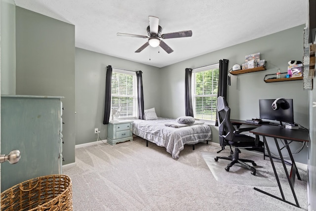 2237 Cold Springs Rd, Lafayette, TN 37083 - bedroom with multiple windows, baseboards, an office area, and light carpet