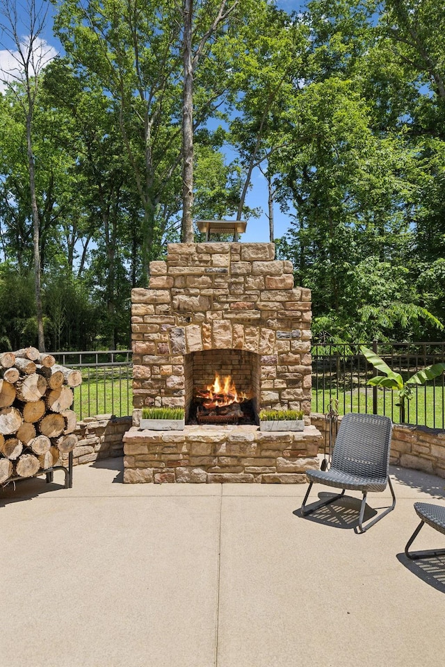 1150 Deer Run Rd, Murfreesboro, TN 37128 - view of patio with an outdoor stone fireplace