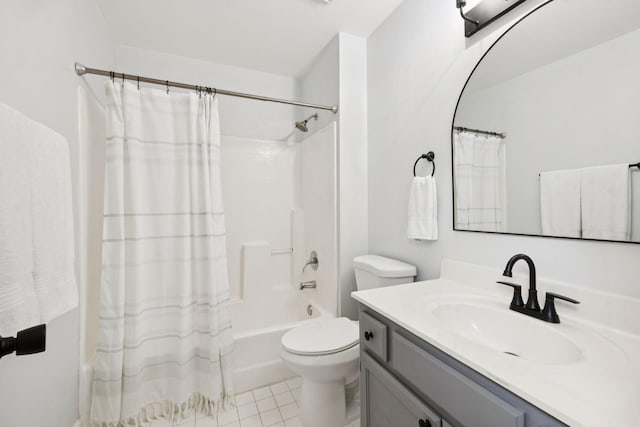 3453 Parkwood Ct, Hermitage, TN 37076 - full bath featuring shower / bath combination with curtain, vanity, toilet, and tile patterned flooring