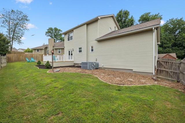 3453 Parkwood Ct, Hermitage, TN 37076 - back of house featuring central AC and a deck