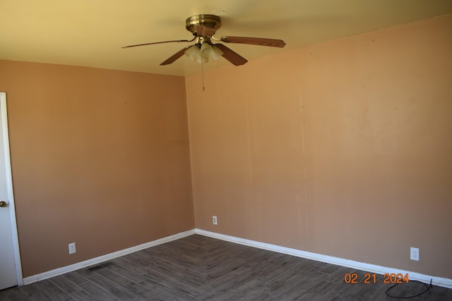 5061 Mclendon Dr, Antioch, TN 37013 - spare room featuring a ceiling fan, baseboards, and dark wood finished floors