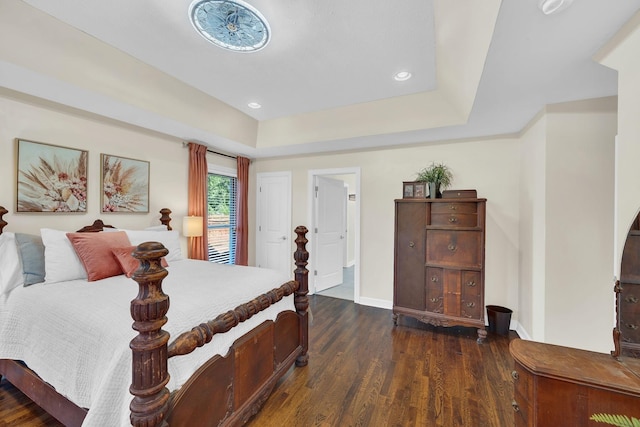 5950 Clarksville Pike, Joelton, TN 37080 - bedroom featuring wood finished floors, baseboards, a tray ceiling, and recessed lighting