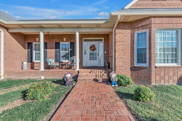 161 Graystone Dr, Gallatin, TN 37066 - doorway to property with brick siding and covered porch